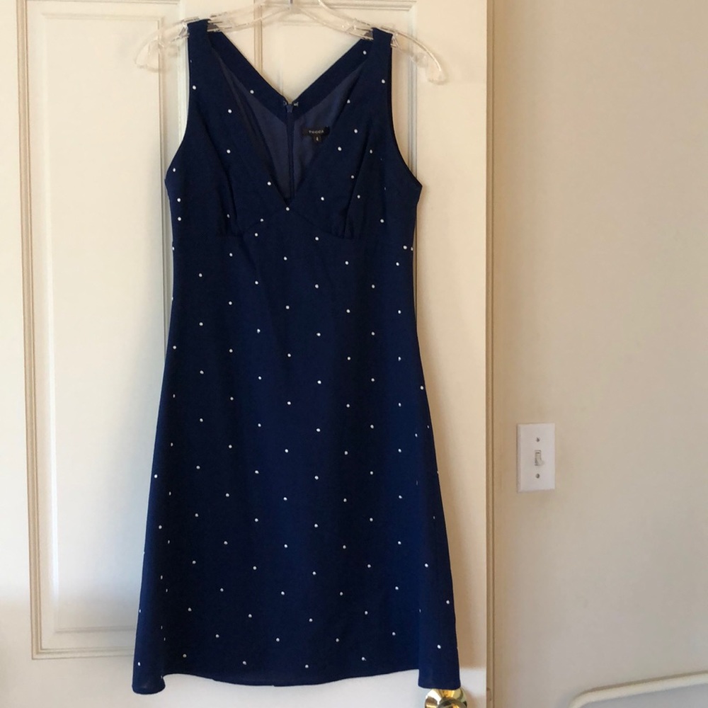 Navy polka dot dress